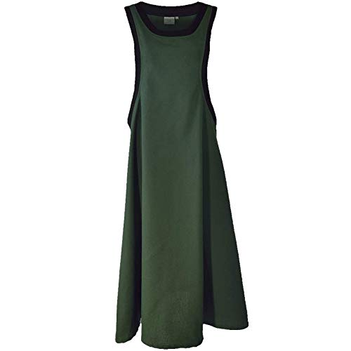 MYTHOLON Juliana Kleid Baumwolle dunkelgrün, S, Kleid Mittelalter Damen, LARP, Cosplay, Wikinger, S