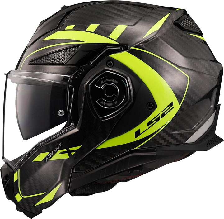 LS2, Klapphelm Motorrad ADVANT X Carbon Future Gloss H-V Yellow, XXL, XXL