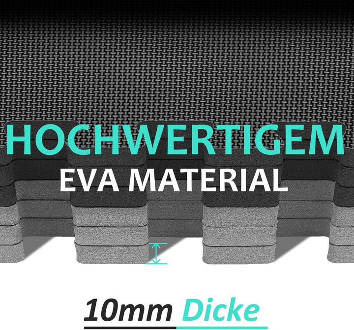 Bodenschutzmatte Fitness Set [31x31cm], 24/36/48 Puzzlematte, EVA Sportmatte Fitnessmatte Rutschfest