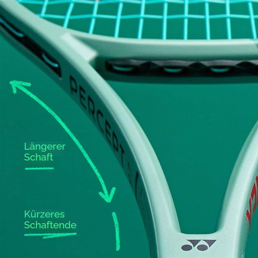 YONEX 23 Percept 100 (300 g) unbesaitet 300 g Tennisschläger Wettkampfschläger Hellgrün – Dunkelgrün