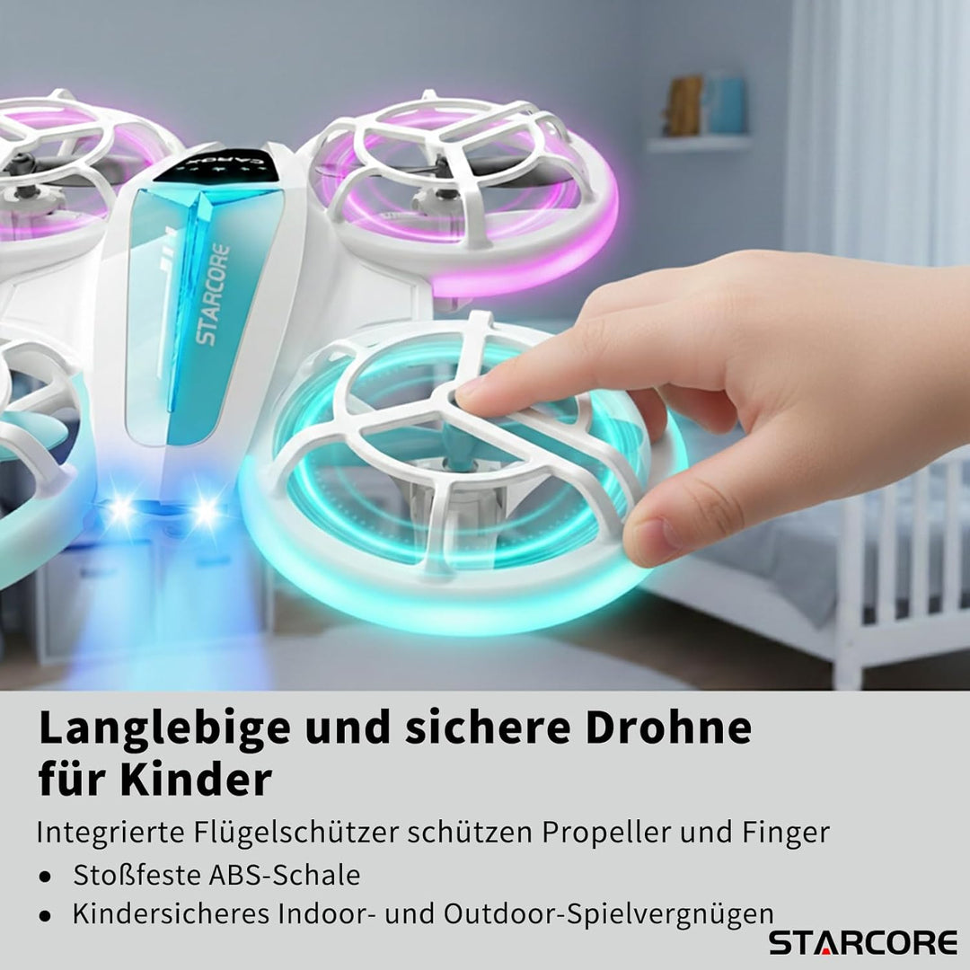 Carox Mini Drohne für Kinder mit Doppeltem LED-Licht, 360° Flip, Propellerschutz, RC Spielzeug Drohn
