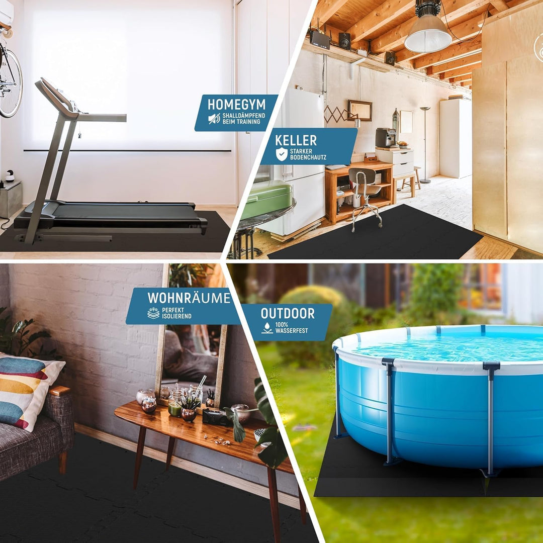 NEOLYMP Bodenschutzmatte Fitness - Trainingsmatte für Sportgeräte, extra dicker und robuster Sportbo
