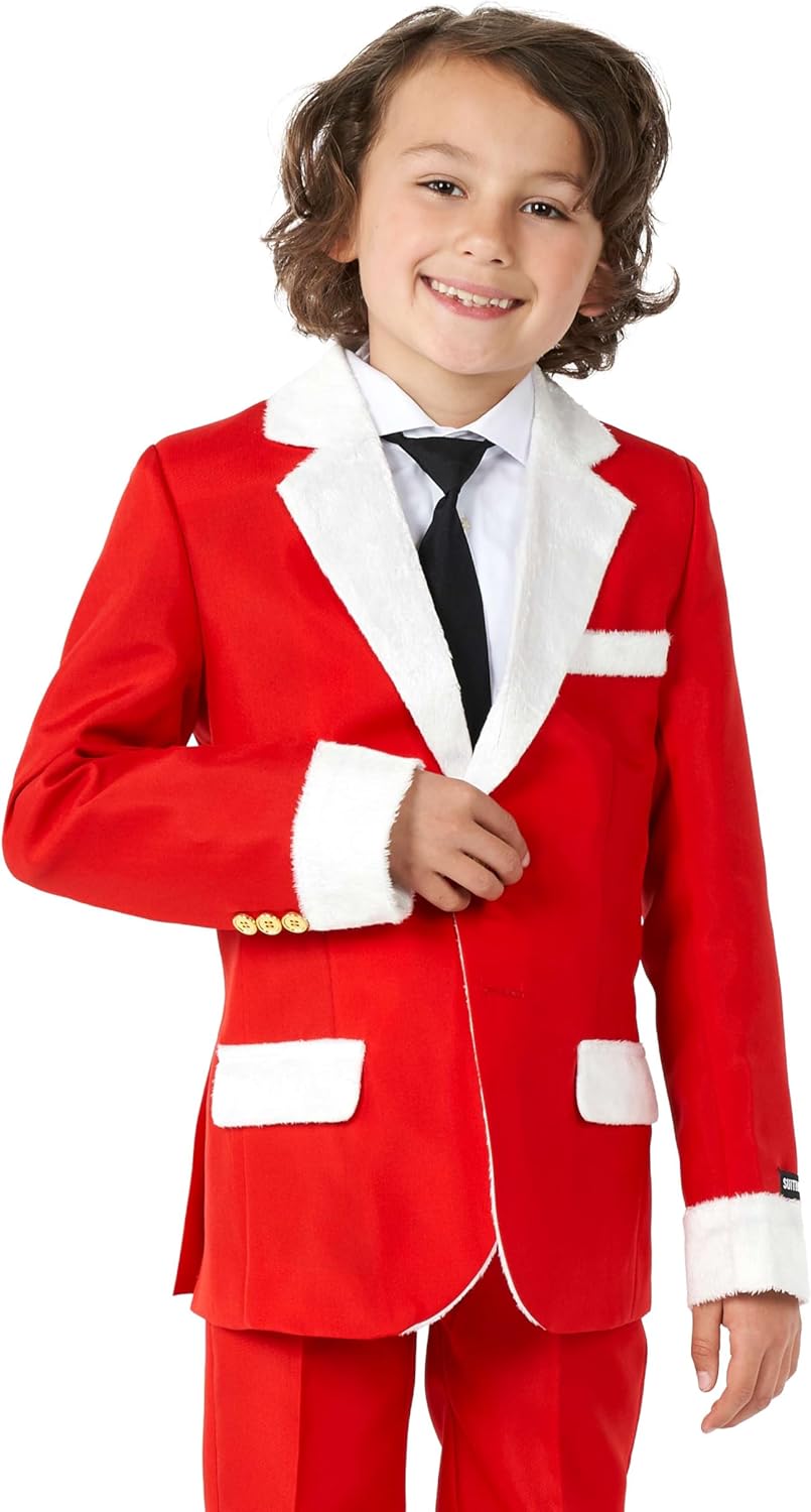Suitmeister Weihnachtsanzug für Jungen - lustige hässliche Weihnachtskleidung mit echten Lichterner