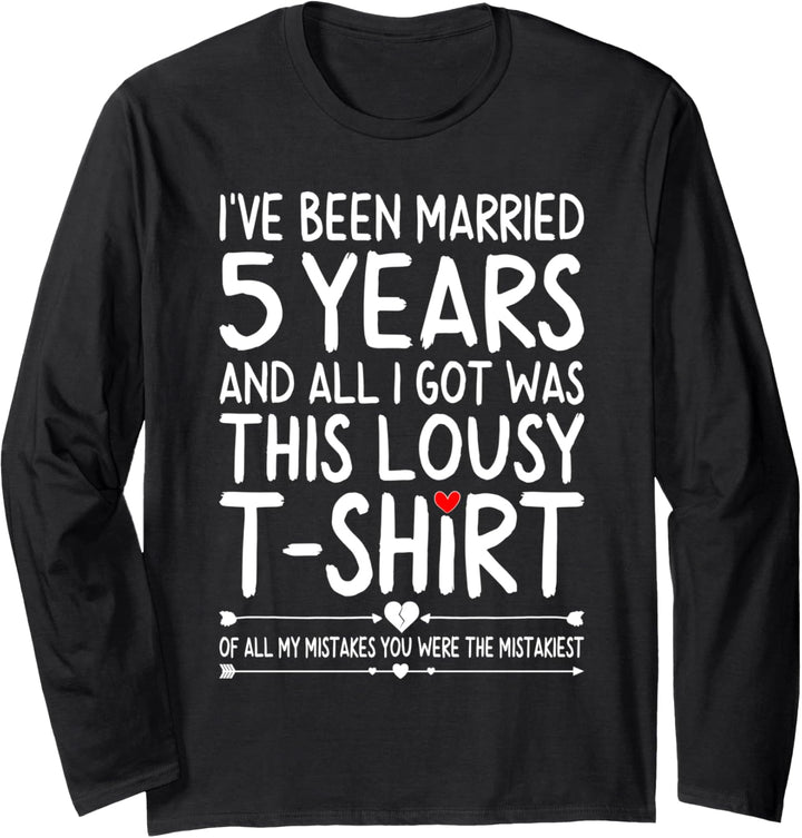 5th Wedding Anniversary Shirts for Her 5 Years of Marriage Langarmshirt