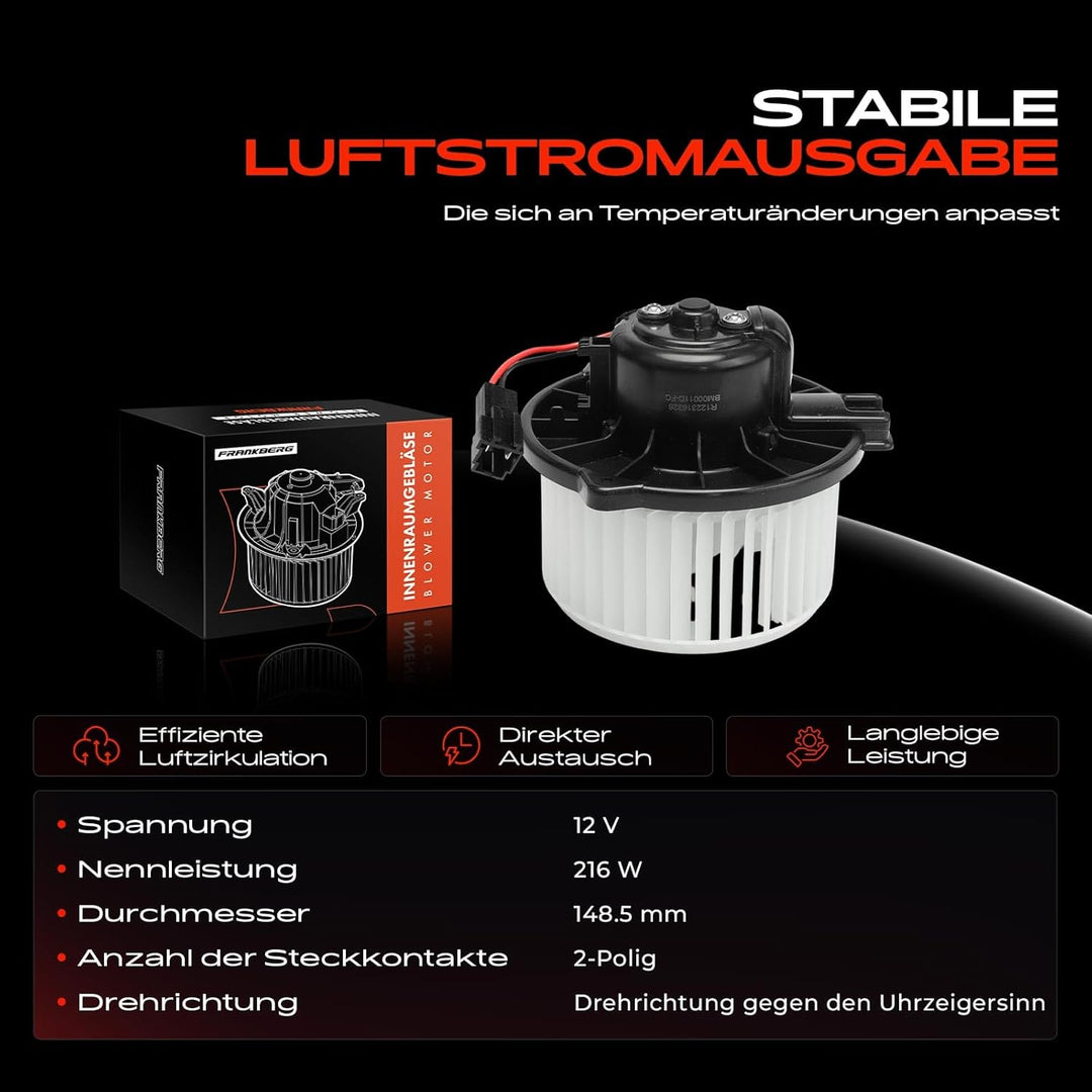 Frankberg Gebläsemotor Lüftermotor Innenraumgebläse Kompatibel mit Grand Cherokee II WJ WG 2.7L-4.9L
