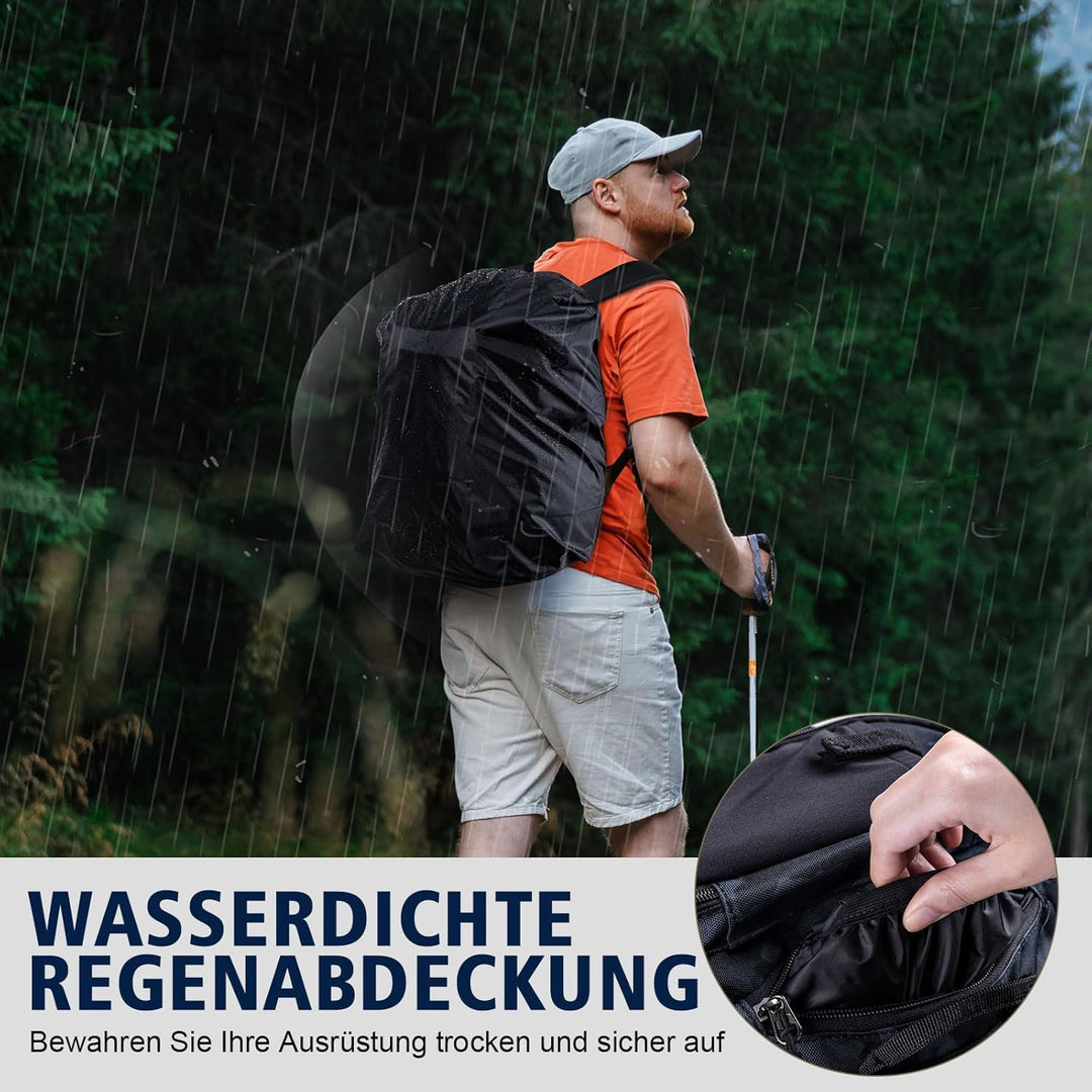 Goture Angelrucksack mit 4 Köderbox Angeln, 45-Liter Angelzubehör-Rucksack mit Zwei Rutenhaltern und