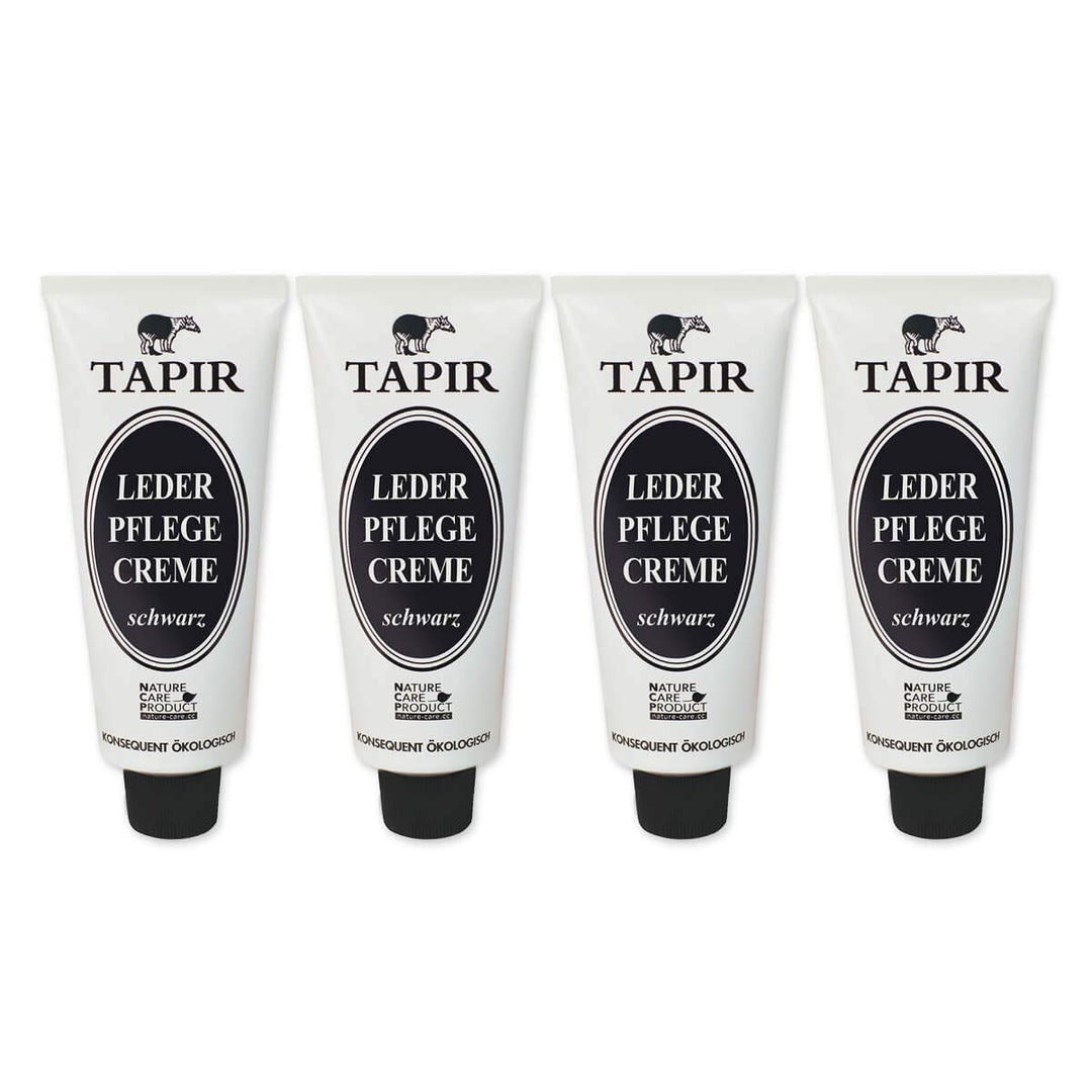 TAPIR - Lederpflegecreme schwarz in Alutube - 75 ml - 4er Pack