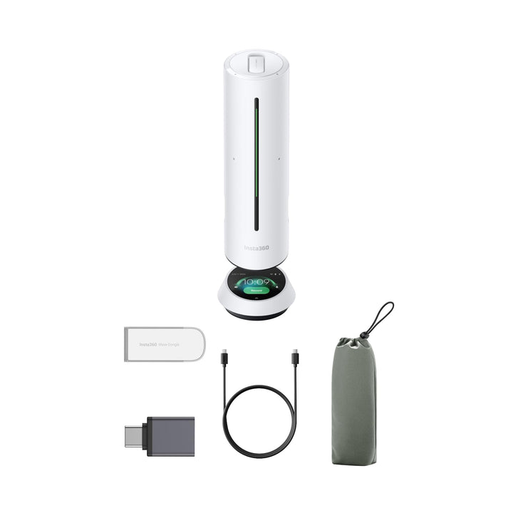 Insta360 Wave Polarweiss - KI-Freisprecheinrichtung, Bluetooth, Sprachrekorder, 8 Noise-Cancelling-B