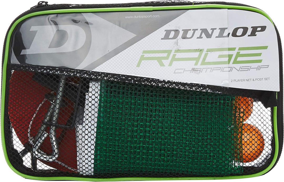 Dunlop AC Rage Championship Tischtennis-Set, 2 Schläger und 1 Netz