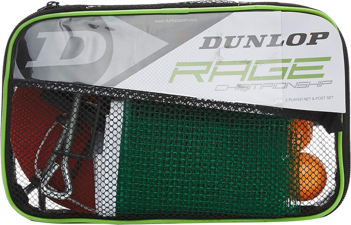 Dunlop AC Rage Championship Tischtennis-Set, 2 Schläger und 1 Netz