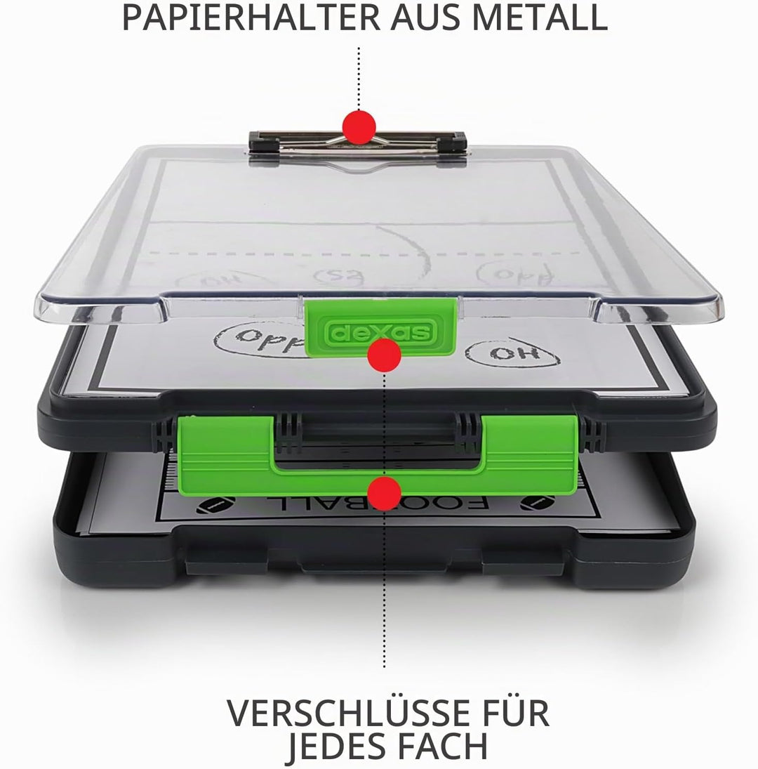 Dexas Clearview Clipcase Dry Erase Klemmbrett, 34 x 24 cm, Grün Grün Klemmbrett, Grün Klemmbret