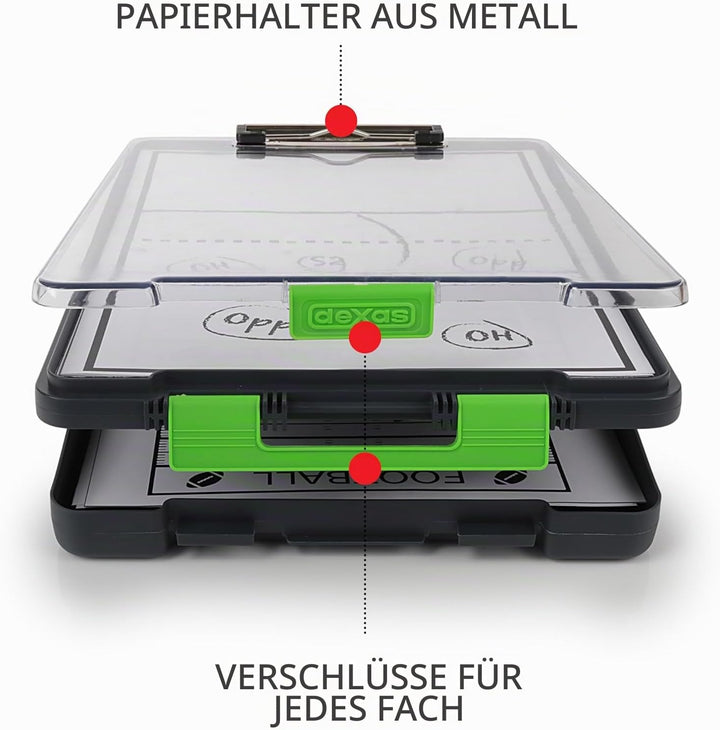 Dexas Clearview Clipcase Dry Erase Klemmbrett, 34 x 24 cm, Grün Grün Klemmbrett, Grün Klemmbret