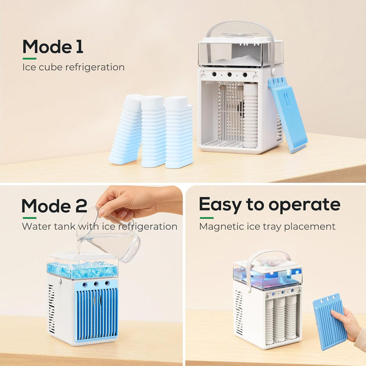 Mobile Klimaanlage, 5 in 1 Mini Klimagerät mit App-Steuerung, Persönlich Ventilator mit 800ml Wasset