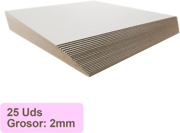 Anita y Su Mundo Scrapbooking-Material – Packung mit 25 Pappen, 12 x 12 cm, grau