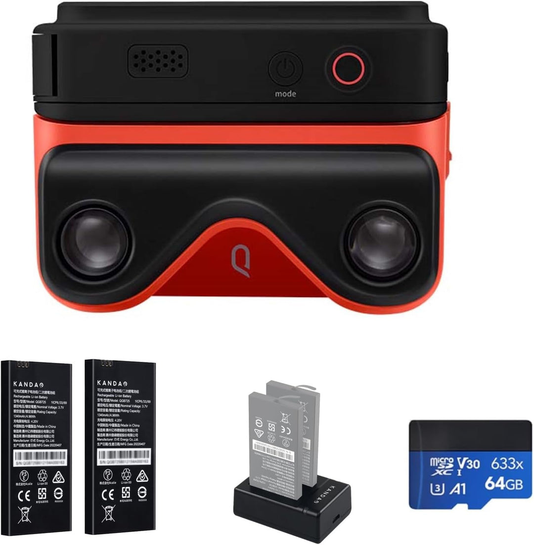 KanDao 3D-Kamera, 3D Sofortbild-Digitalkamera, 180 Grad stereoskopische Kamera, 3D-Videokamera für V