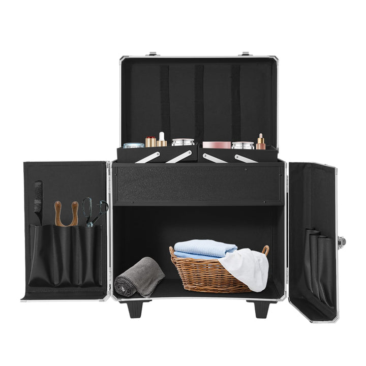 Mobile Fusspflegekoffer Höhe 91cm Grosse Kapazität Fusspflege Trolley Kosmetikkoffer Multikoffer mit