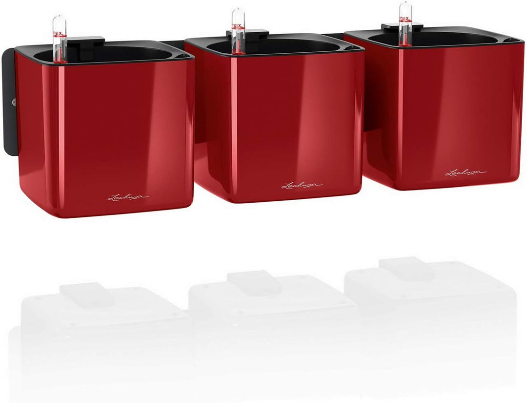 LECHUZA CUBE Glossy Green Wall Home Kit scarlet rot highgloss 13525 48x14x10 cm Scarlet Rot Highglos