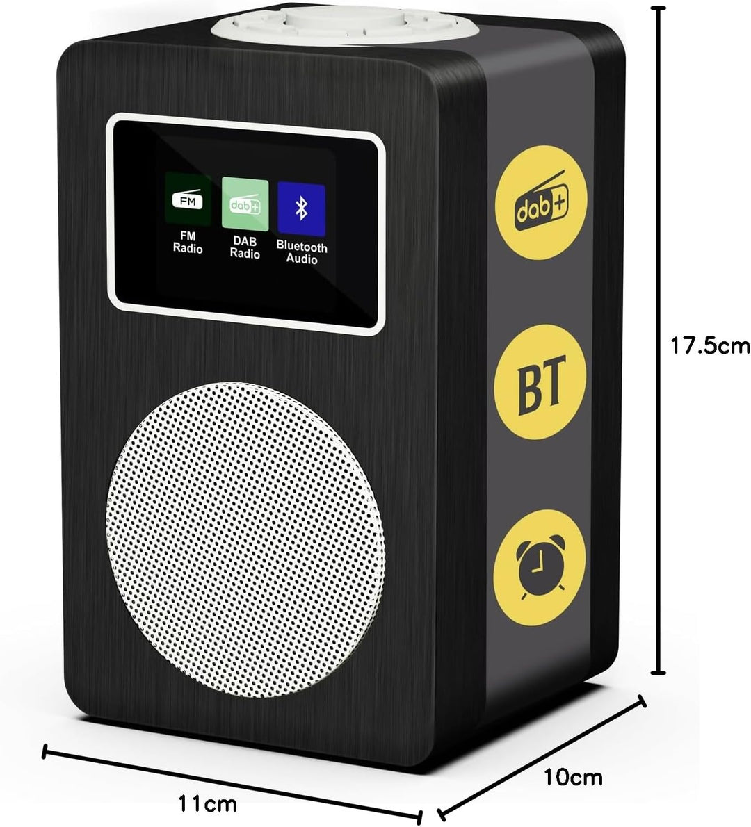 MangoKit MD4 DAB Radio mit Bluetooth,DAB Plus Digitalradio,UKW Radio,Küchenradios,Netz- und Batterie