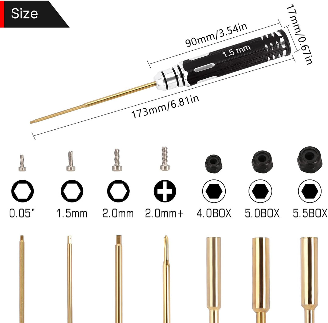 INJORA RC Werkzeug Kit Fluch Schraubendreher Muttern-Treiber Schraubenschlüssel HSS für TRX4M SCX24