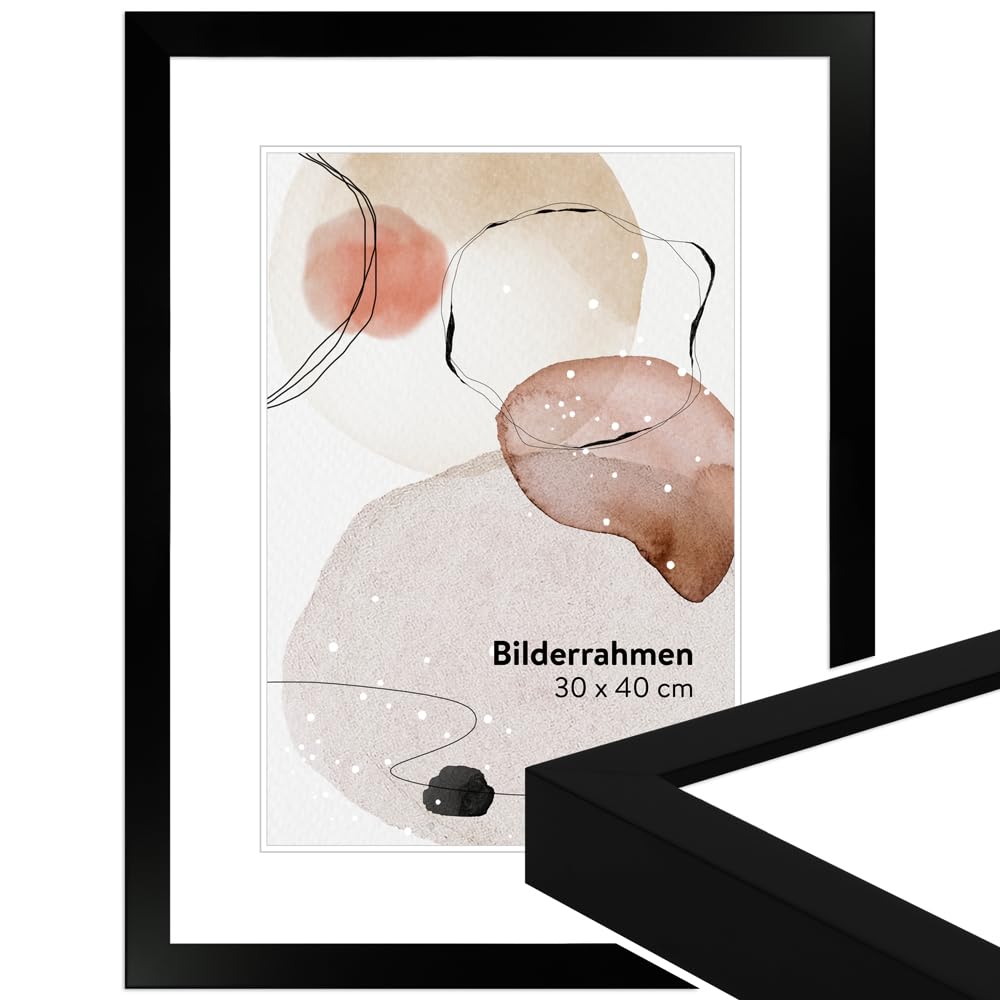 WANDStyle Bilderrahmen KLASSISCH 50x50 I Farbe: Schwarz I Holzbilderrahmen I Bilderrahmen Modern I M