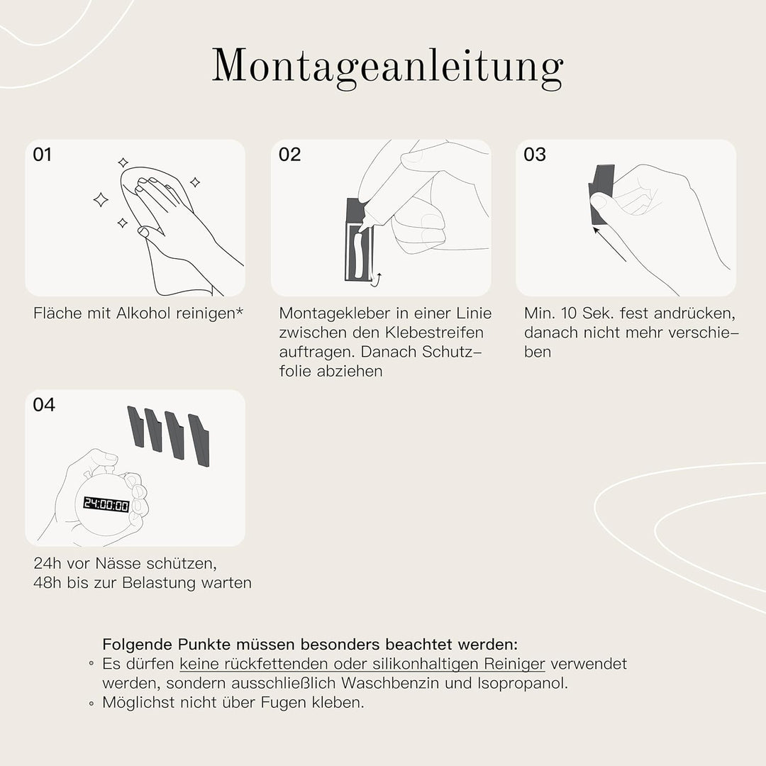 Designfabrik Hamburg Klebehaken extra stark | Haken selbstklebend | Wandhaken | Handtuchhalter ohne