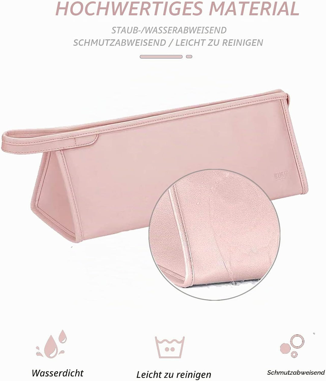 Reisetasche für Dyson Airwrap Long/Supersonic Haartrockner & Zubehör (PU-Leder Wasserdichter-Rosa),