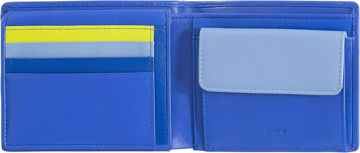 DuDu Klassisches mehrfarbiges Herren Portemonnaie RFID in Leder Kornblume, Kornblume