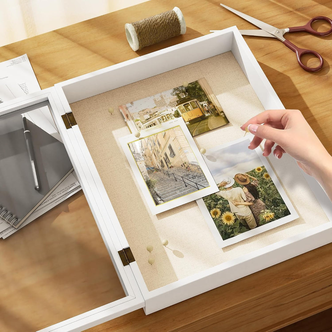 Love-KANKEI 3D Bilderrahmen 20 x 25 cm Holz Objektrahmen zum Befüllen Shadow Box Frame mit 4 Steckna