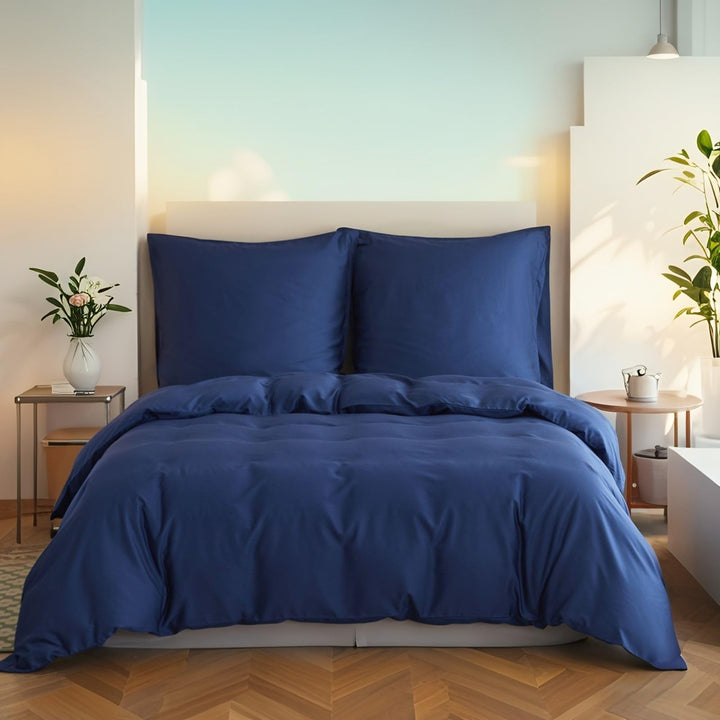 Simple&Opulence Bambus Bettbezug Set, Seidiger und weicher Bettbezug Kühle Bettwäsche Perfekt für Ha