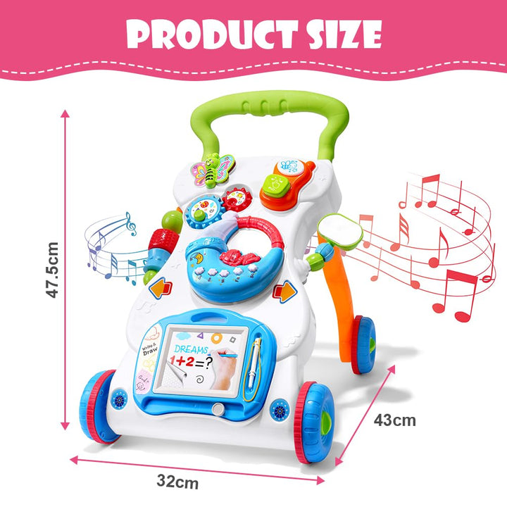 Aolso Lauflernwagen, Baby Spiel und Laufwagen mit regulierbarer Geschwindigkeit, Baby Walker Gehhilf