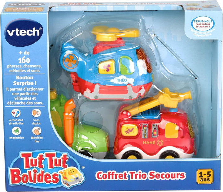 VTech TUT TUT Bolides – 80–205805 – Coffret Trio Pompiers: Leo + Gaetan + Barnabe