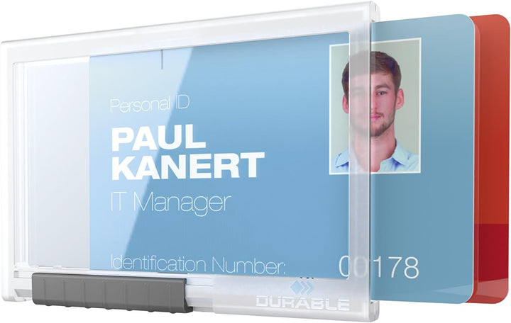 Durable Kartenhalter Pushbox Duo, 10 Stück, transparent, 892119 Für 2 Karten ohne Befestigung, Für 2