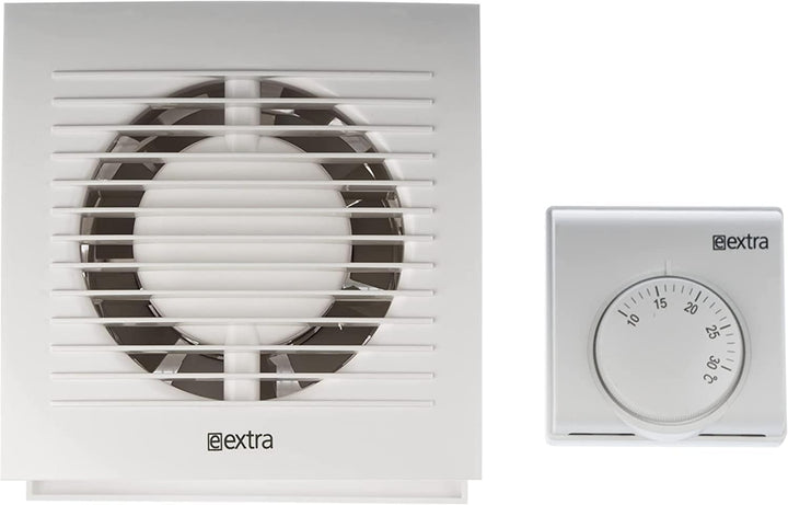 Ø 125mm Wärmeverteiler mit Thermostat - Weiss Lüfter - Ventilator Wärmetauscher, Ø 125mm