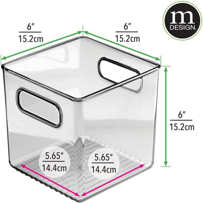 mDesign 4er-Set Aufbewahrungsbox mit Griffen – praktische Kühlschrankbox zur Lebensmittelaufbewahrun