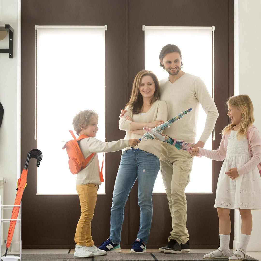 Relaxdays Schirmständer, rechteckig, mit Auffangschale, Gusseisen, Vintage Regenschirmhalter, 48,5x3