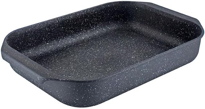 eaziglide Neverstick 2 Rechteckige Grillpfanne aus Aluminium und Edelstahl in der Farbe Schwarz, Mas