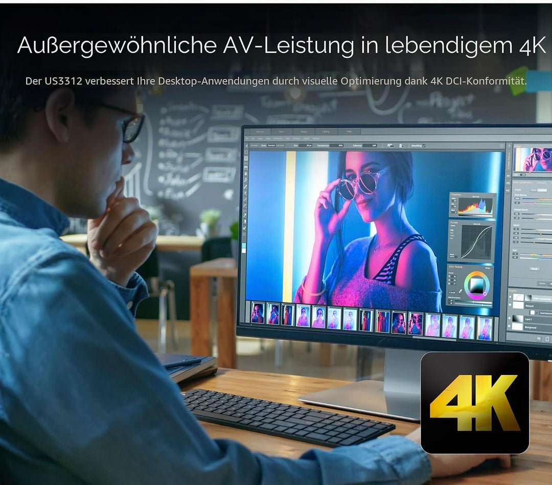 ATEN US3312 2-Port USB-C 4K DisplayPort KVM Switch