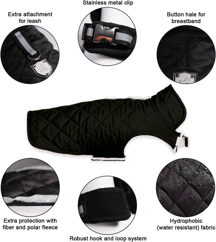 Hundemantel, Wind- und Wasserabweisend, Halsschutz, Sportbekleidung für S-M-L-XL-XXL grosse Hunde. (