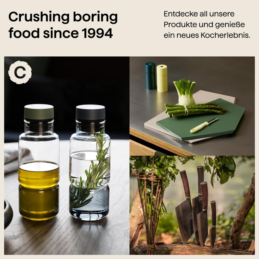 Crushgrind VIKING Ragnar Chef Messer 24 cm | Küchenmesser aus Edelstahl mit Holzgriff | Zum Schneide