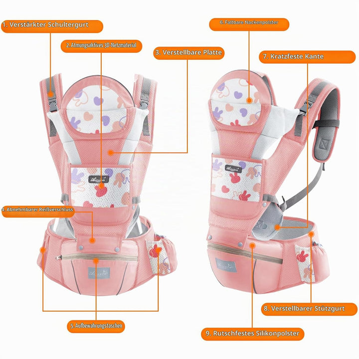 IULONEE Ergonomische Babytrage Baby-Tragetasche Neugeborene Babytrage Babybauchtrage Einfach Anzuzie