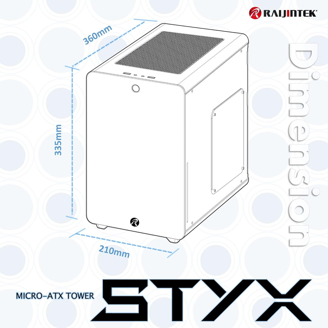 RAIJINTEK Styx Micro-ATX Tower Computer Fall – Schwarz, schwarz
