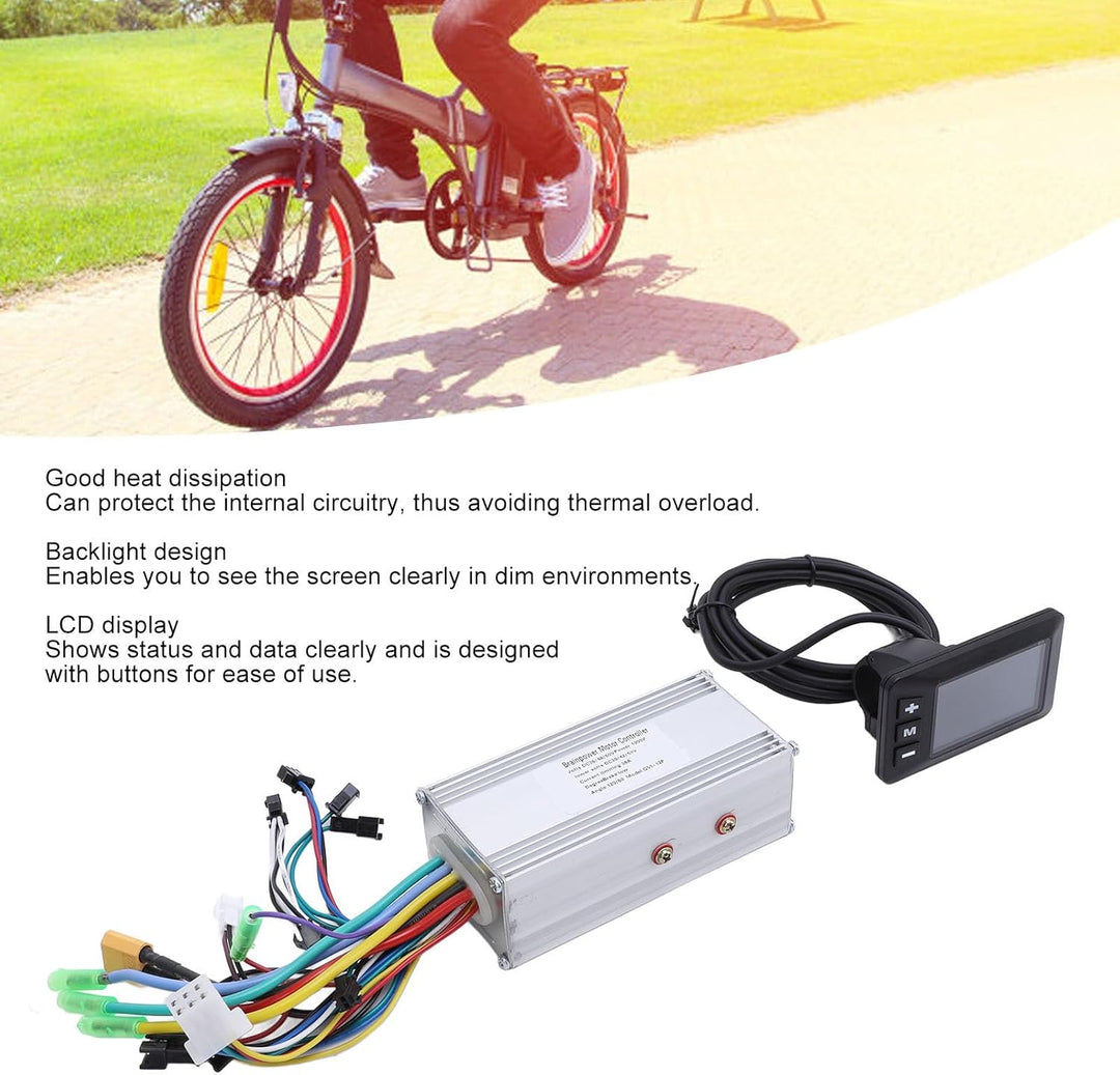 BuyWeek Elektrofahrrad Brushless Motor Controller Kit, 36V 48V 60V 1000W 38A 3 Modus Sinuswelle Cont