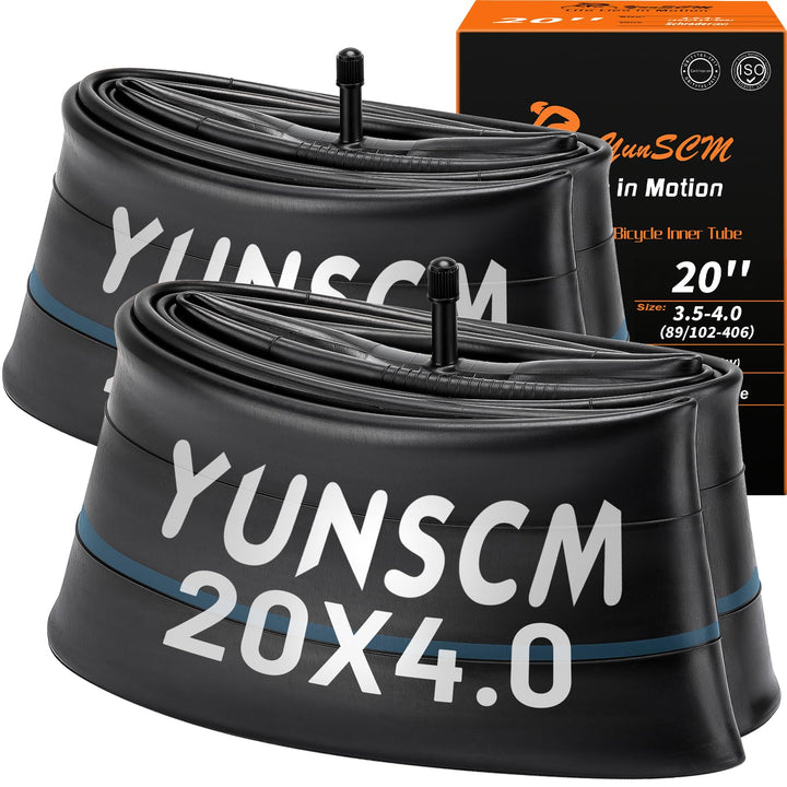 YunSCM 90/100-406 20 Zoll Schlauch 20x3.5/4.0 AV32mm Ventil kompatibel 20 Zoll Fat Fahrradschlauch/M