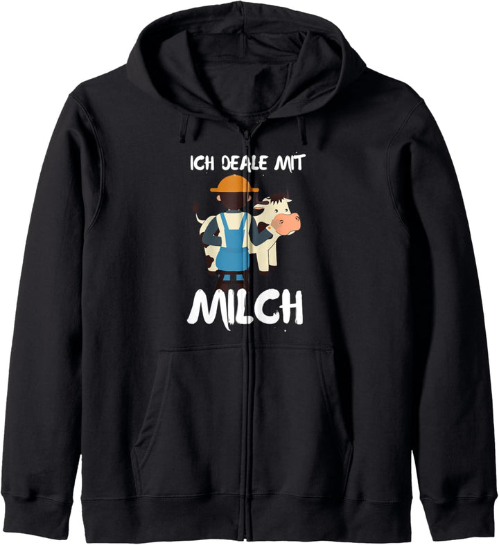 Ich Deale Mit Milch Milchkuh Melken Milchbauer Landwirt Kühe Kapuzenjacke