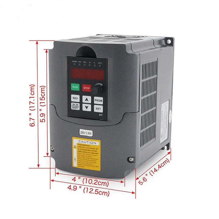 RATTMMOTOR VFD 3kW 220V 3 Phasen Frequenzumrichter CNC Umrichter mit 2m Verlängerungskabel für Spind