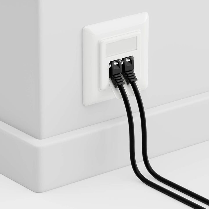 deleyCON 4x CAT6a Netzwerkdose 2x RJ45 Buchse Geschirmt Unterputz Montage 10 Gbit Ethernet Netzwerk