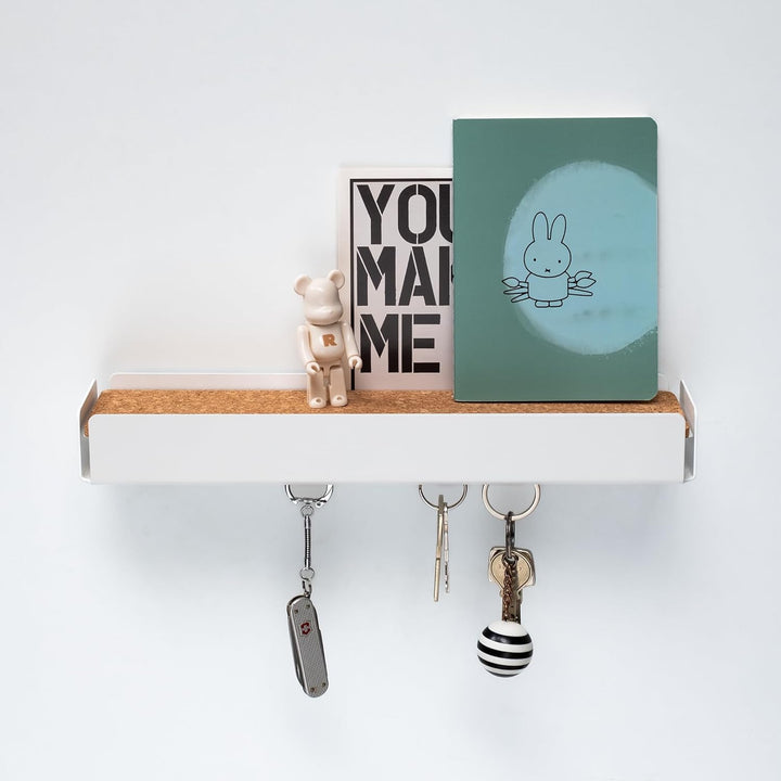 Key-Box - weiss/Filz grün. Schlüsselbrett mit Ablage für den Flur, Schmuckorganizer für Dein Bad ode