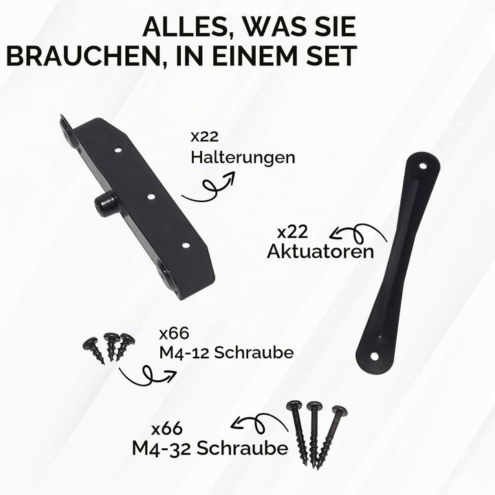 Louvers Hardware Set für Jalousien und Rollläden, Komplettset für 11 Bretter, Edelstahl E-beschichte