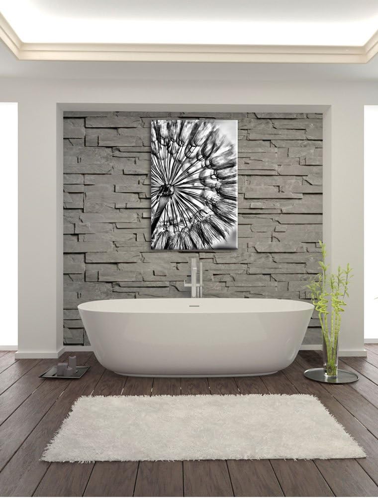 Pixxprint Monocrome, Schöne Pusteblume, Format: 100x70 auf Leinwand, 100x70