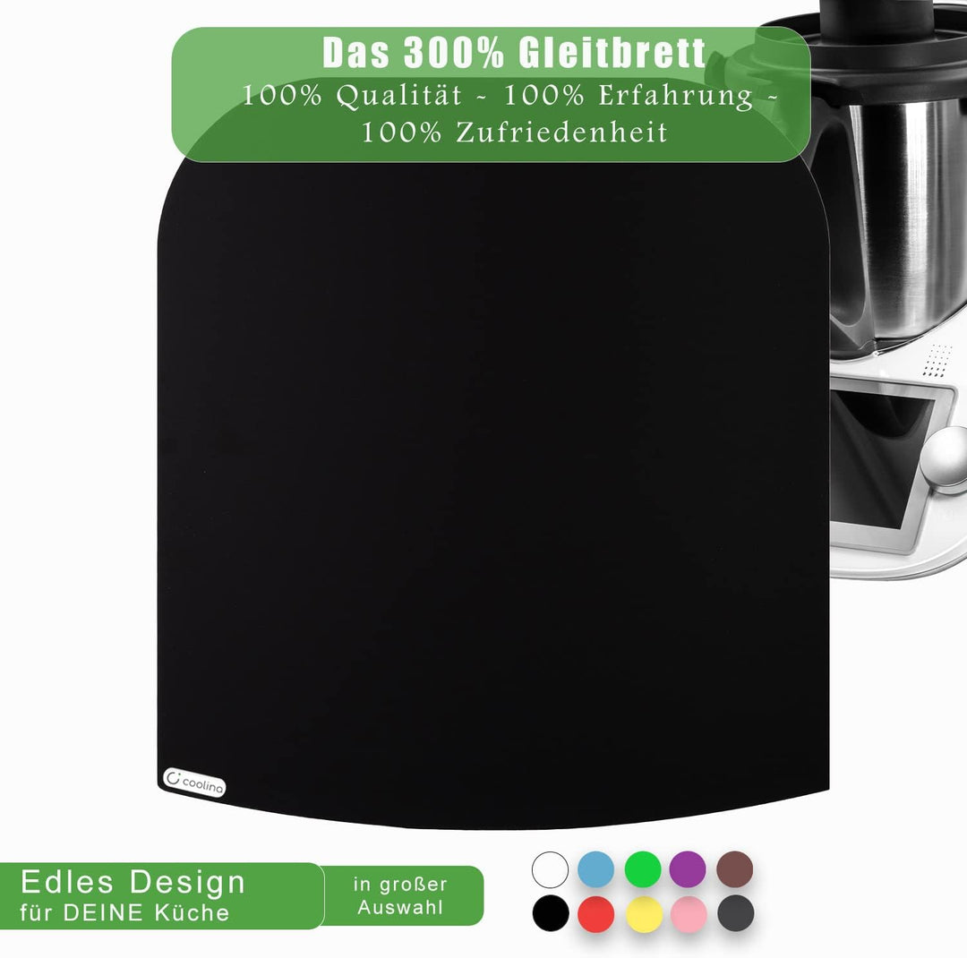 Stone4Slide coolina® Gleitbrett Gleiter aus Acryl Schwarz passend für Thermomix TM6 TM5